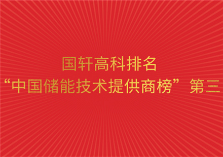 《儲(chǔ)能產(chǎn)業(yè)研究白皮書(shū)2020》正式發(fā)布  國(guó)軒高科排名“中國(guó)儲(chǔ)能技術(shù)提供商榜”第三