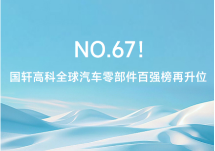 NO.67！國軒高科全球汽車零部件百強(qiáng)榜再升6位