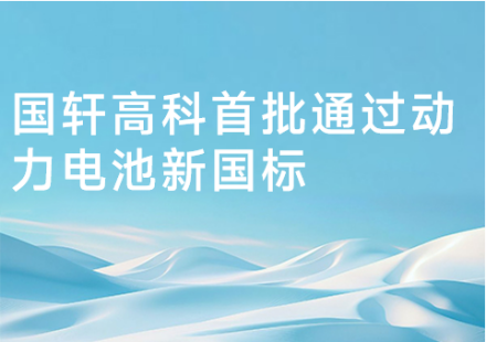 國軒高科首批通過動力電池新國標(biāo)
